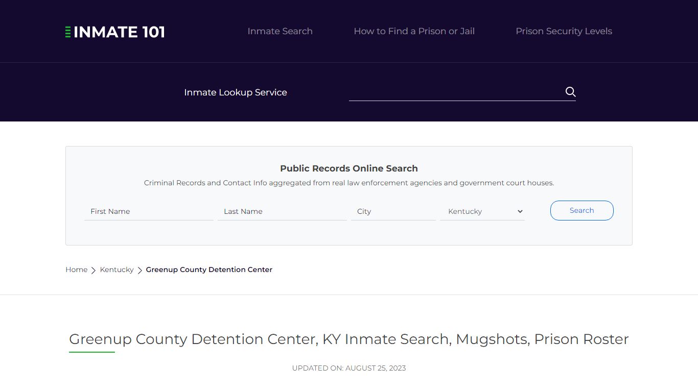 Greenup County Detention Center, KY Inmate Search, Mugshots, Prison Roster